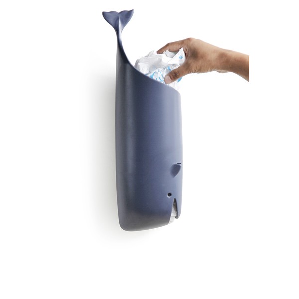 Держатель для пакетов и туалетной бумаги Qualy Moby Whale синий