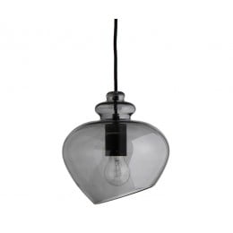 Лампа подвесная Grace D23 см дымчатое стекло черный цоколь