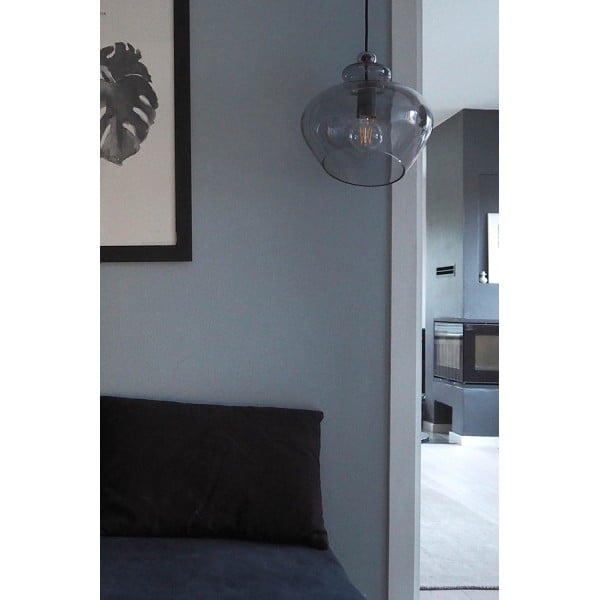 Лампа подвесная Grace D23 см дымчатое стекло черный цоколь
