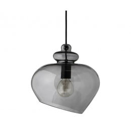 Лампа подвесная Grace D30 см дымчатое стекло черный цоколь