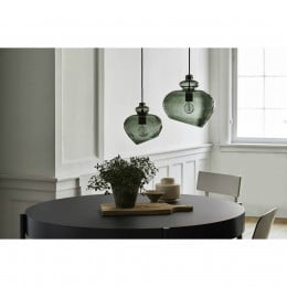 Лампа подвесная Grace D30 см зеленое дымчатое стекло черный цоколь