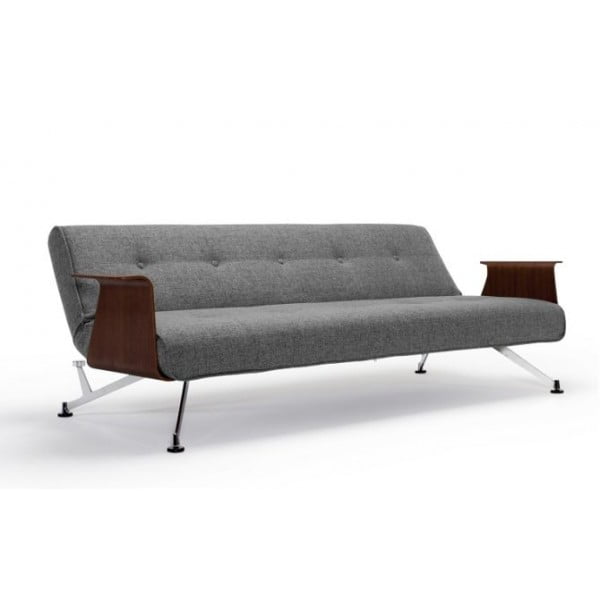 Диван Innovation Living Clubber с подлокотниками из шпона грецкого ореха, серый