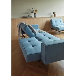 Диван-кровать Splitback с подлокотниками, Styletto темный, ткань 525
