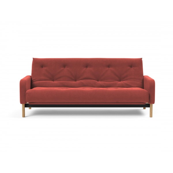 Диван Innovation Living Ronia с матрасом Soft Spring, вельвет кирпично-красный