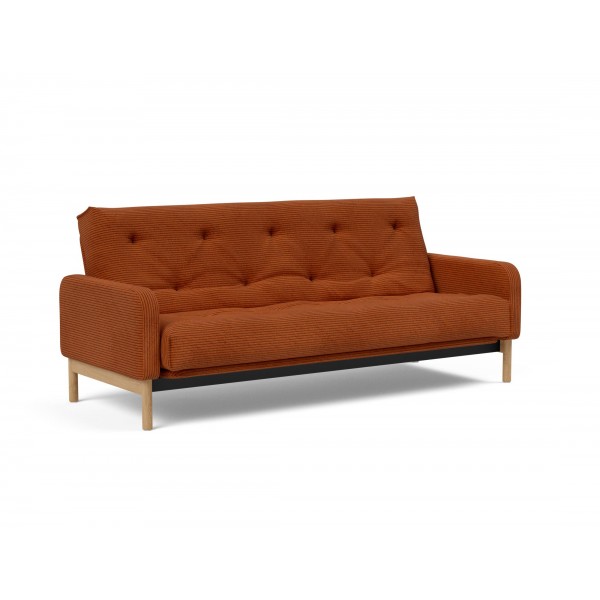 Диван Innovation Living Ronia с матрасом Soft Spring, вельвет апельсиновый
