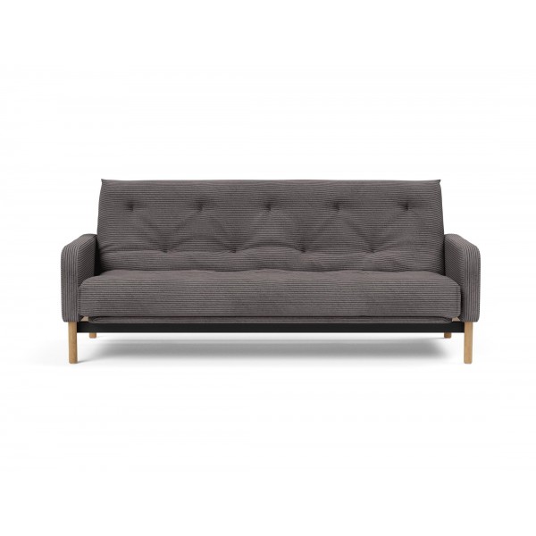 Диван Innovation Living Ronia с матрасом Soft Spring, вельвет темно-серый