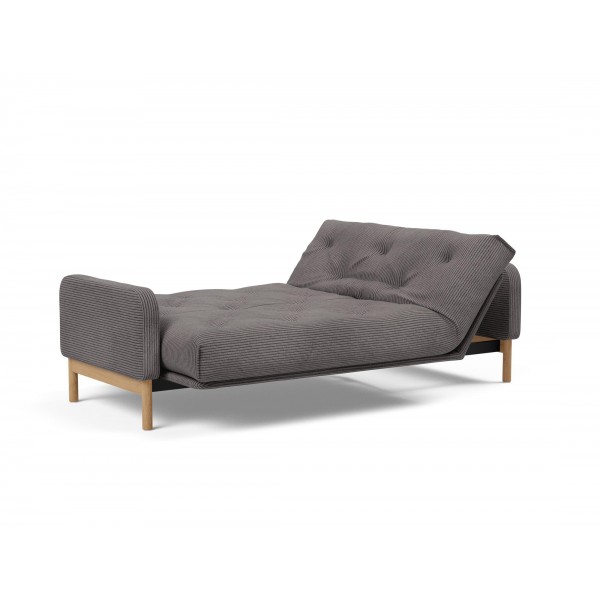 Диван Innovation Living Ronia с матрасом Soft Spring, вельвет темно-серый
