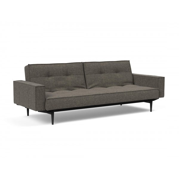 Диван-кровать Splitback 115х210 см с подлокотниками, Styletto чёрный, ткань 216