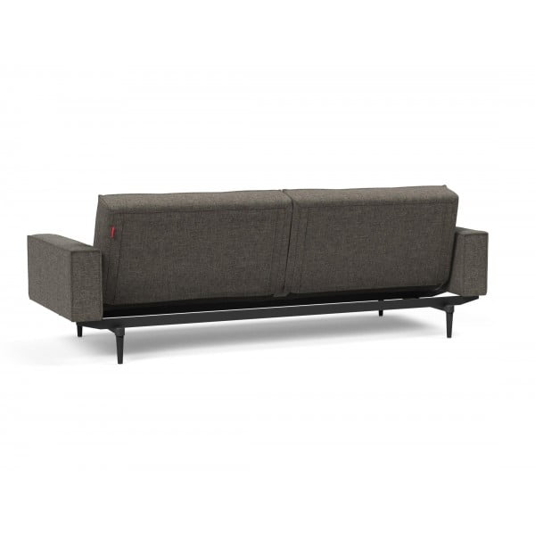 Диван-кровать Splitback 115х210 см с подлокотниками, Styletto чёрный, ткань 216