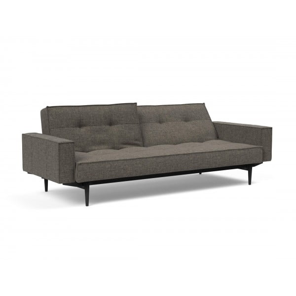 Диван-кровать Splitback 115х210 см с подлокотниками, Styletto чёрный, ткань 216