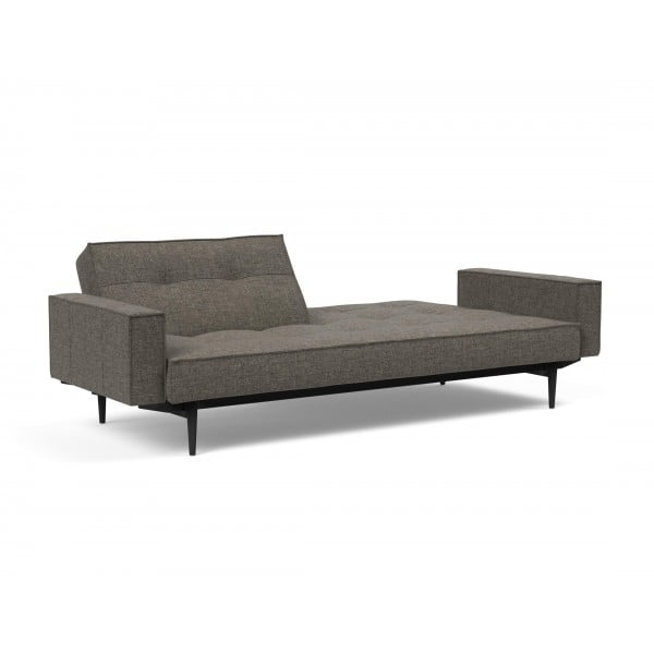 Диван-кровать Splitback 115х210 см с подлокотниками, Styletto чёрный, ткань 216