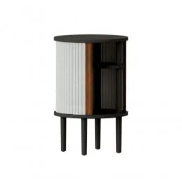 Тумба Audacious Ø38х59,3 см, чёрный дуб, серебристая
