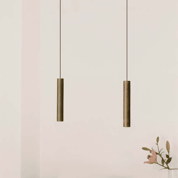 Подвесной светильник Ø3,4х22 см Chimes, тёмный дуб