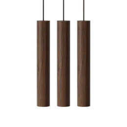 Подвесной светильник Ø3,4х22 см Chimes Cluster 3, тёмный дуб