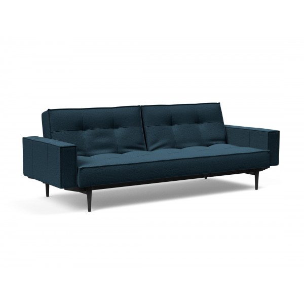 Диван-кровать Splitback 115х210 см с подлокотниками, Styletto чёрный, ткань 580