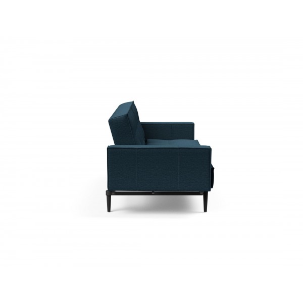 Диван-кровать Splitback 115х210 см с подлокотниками, Styletto чёрный, ткань 580