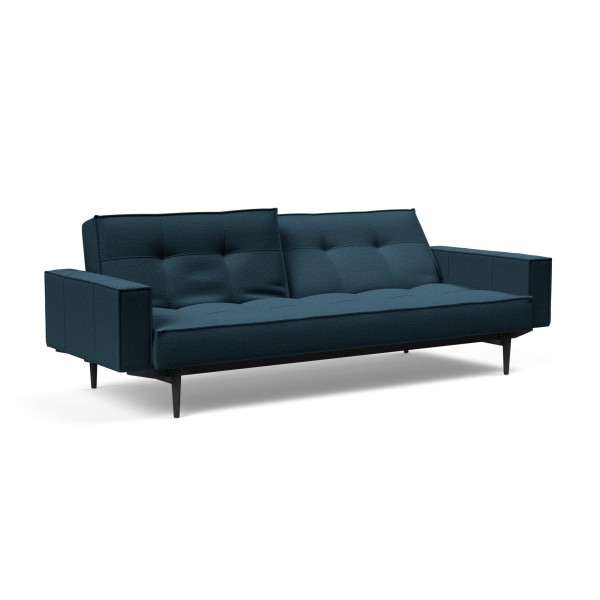 Диван-кровать Splitback 115х210 см с подлокотниками, Styletto чёрный, ткань 580