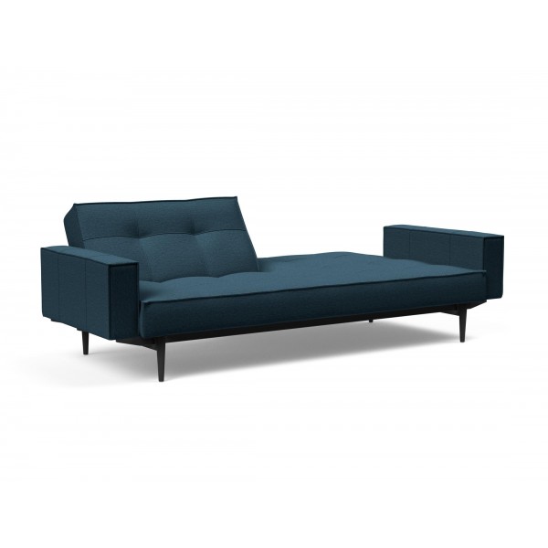 Диван-кровать Splitback 115х210 см с подлокотниками, Styletto чёрный, ткань 580