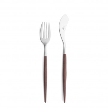 Нож и вилка для рыбы Cutipol Mio, коричневые
