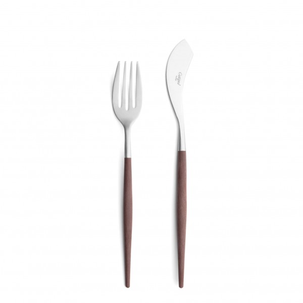 Нож и вилка для рыбы Cutipol Mio, коричневый