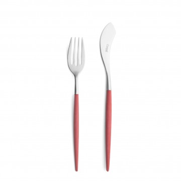 Нож и вилка для рыбы Cutipol Mio, красные