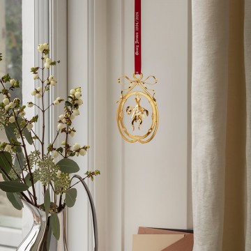 Украшение для елки омела, позолоченное