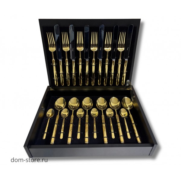 Набор столовых приборов Cutipol Bali Gold 24 пред. на 6 персон, зеркальные