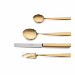 Набор столовых приборов Bauhaus Gold 130 пред. на 12 персон, матовые