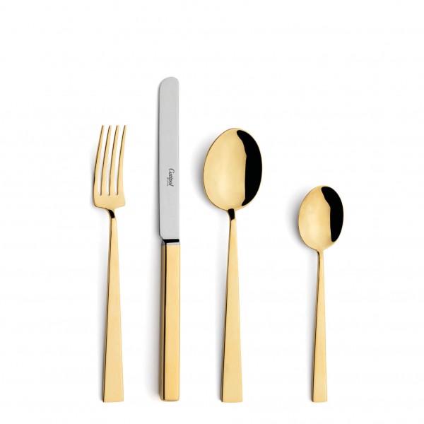 Набор столовых приборов Bauhaus Gold 130 пред. на 12 персон, зеркальные