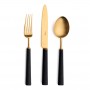 Набор столовых приборов Ebony Gold 130 пред. на 12 персон, матовые