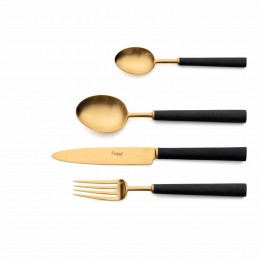 Набор столовых приборов Ebony Gold 130 пред. на 12 персон, матовые
