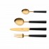 Набор столовых приборов Ebony Gold 130 пред. на 12 персон, матовые