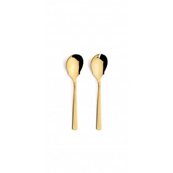 Приборы для салата Athena Gold, зеркальные