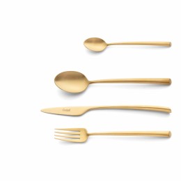 Набор столовых приборов Mezzo Gold 130 пред. на 12 персон, матовые