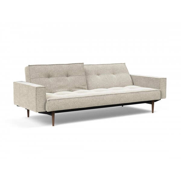 Диван-кровать Splitback с подлокотниками, Styletto темный, ткань 357