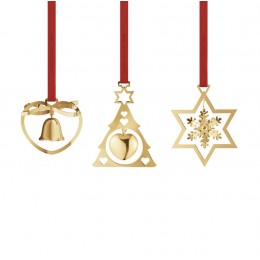 Новогодние украшения Georg Jensen 3 шт, позолоченные