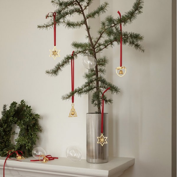 Новогодние украшения Georg Jensen 3 шт, позолоченные