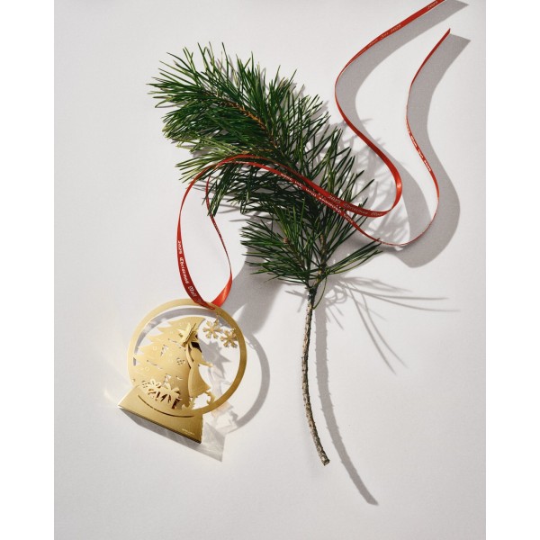 Рождественское украшение Снежный шар, позолоченный