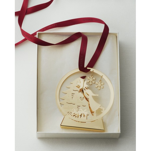 Рождественское украшение Снежный шар, позолоченный