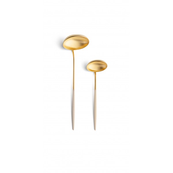 Ложка и половник Mio Gold, бежевые
