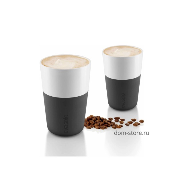 Чашки Latte 360 мл 2 шт, черные