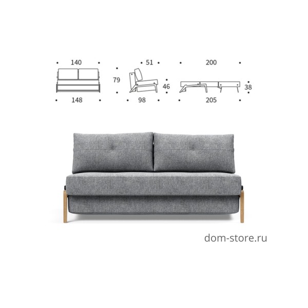 Диван-кровать Cubed 140 дубовые ножки, ткань 565 Диван-кровать Cubed 140 дубовые ножки, ткань 565