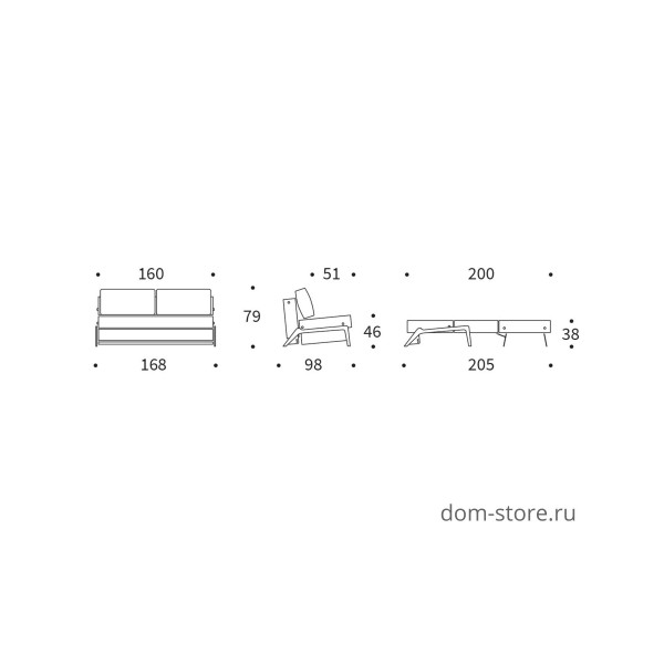 Диван-кровать Cubed 160 ножки дубовые, ткань 612