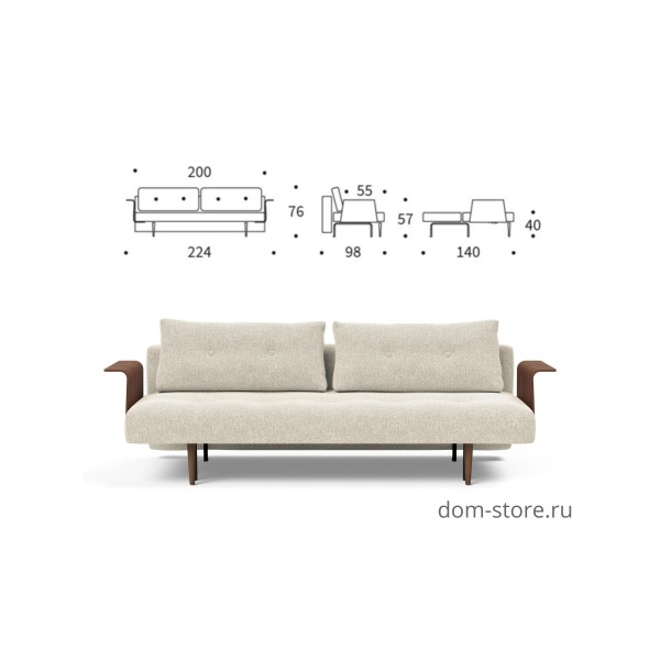 Диван-кровать Recast с подлокотниками, ткань 357
