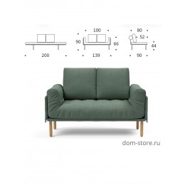 Диван-кушетка Rollo Classic ножки Stem, ткань 518