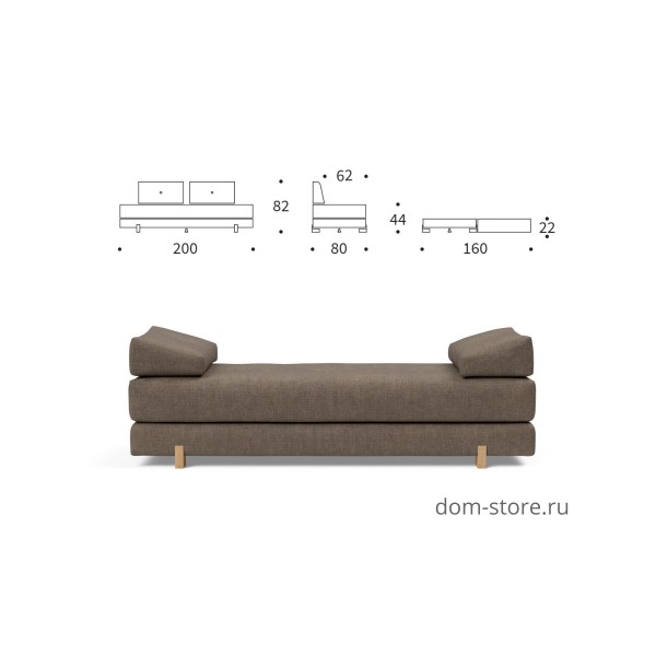 Диван-кровать Sigmund ножки дуб, ткань 411