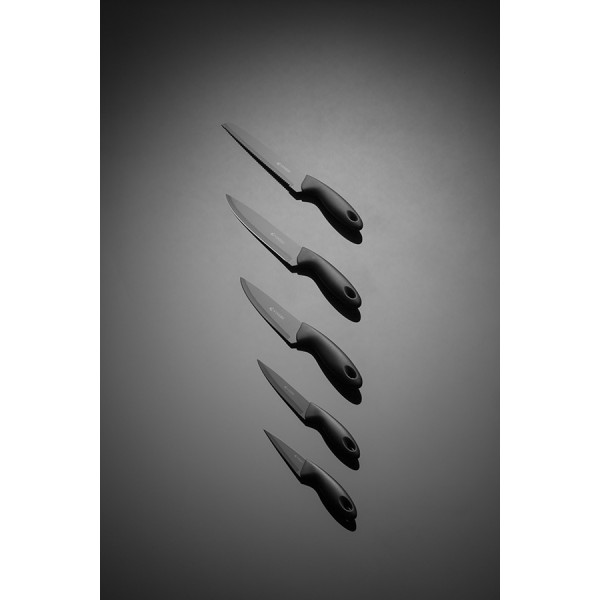 Набор из 6 ножей и подставки Viners Silhouette чёрный