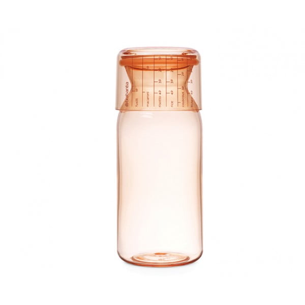 Пластиковая банка с мерным стаканом 1,3 л розовый