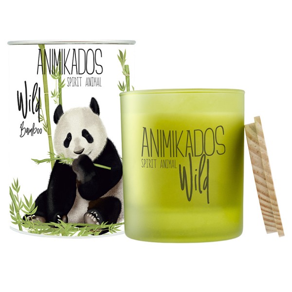 Свеча ароматическая Panda - бамбуковый Wild 40 ч
