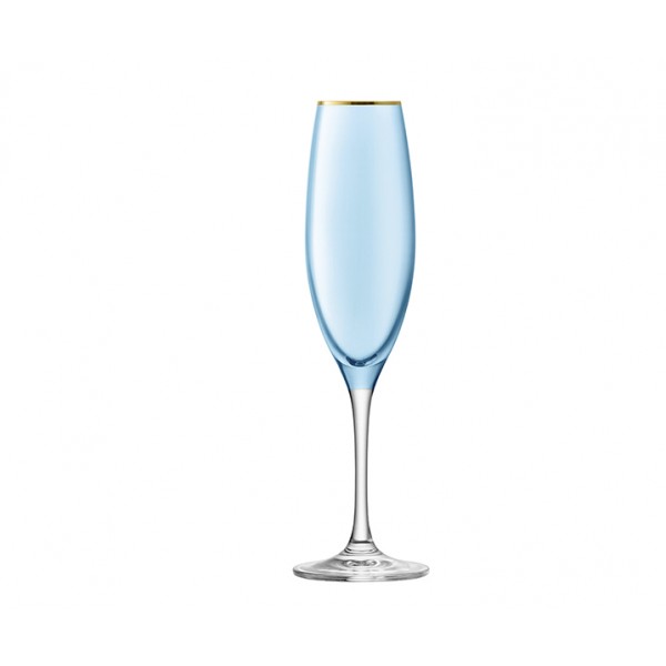Набор из 2 бокалов флейт для шампанского LSA Sorbet 225 мл голубой